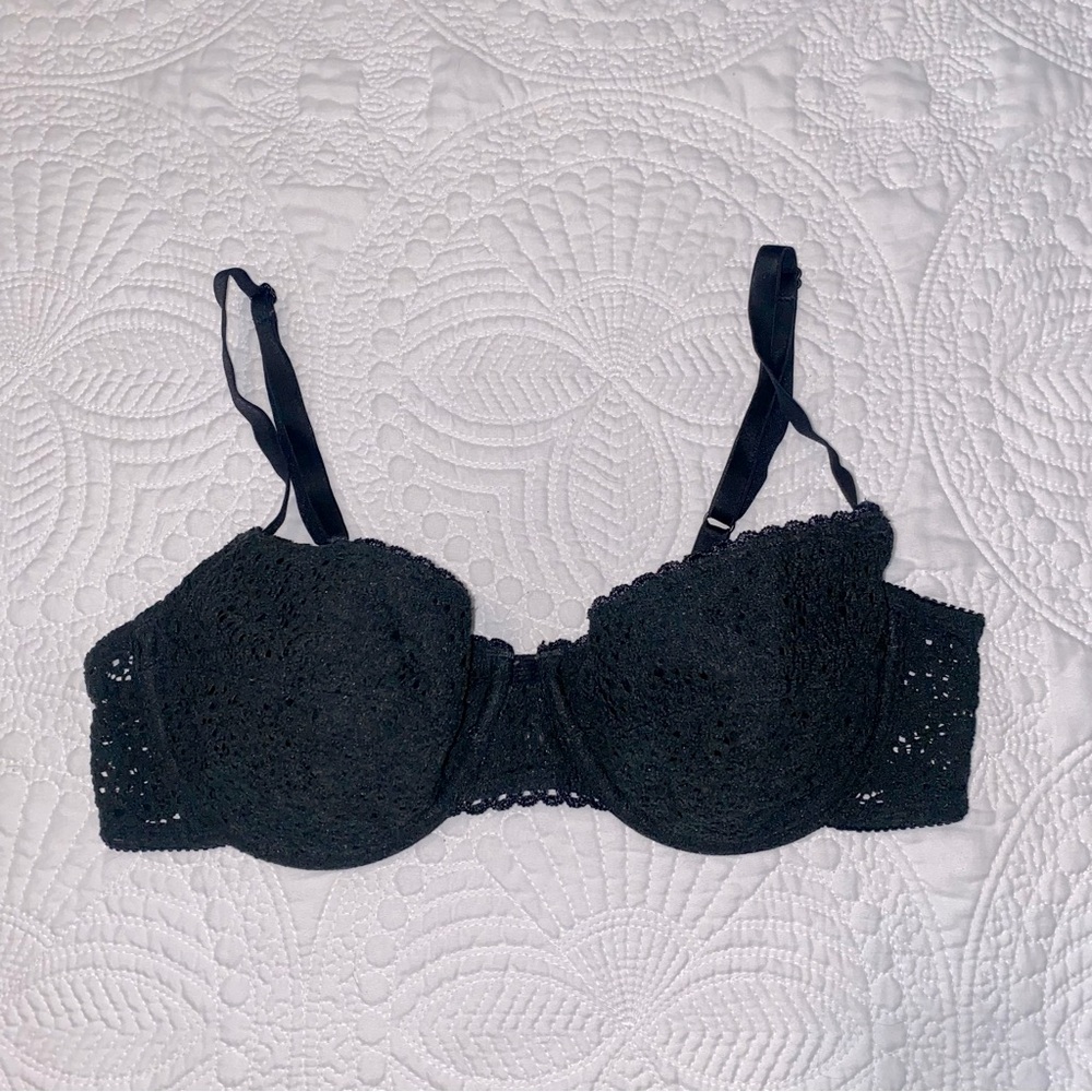 Christian Dior vintage black lace bra 34C